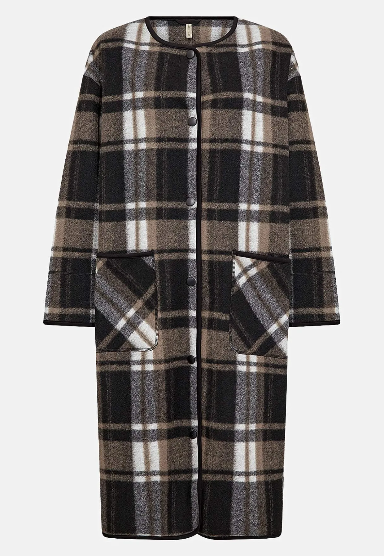 Huovutettu, ruudullinen takki