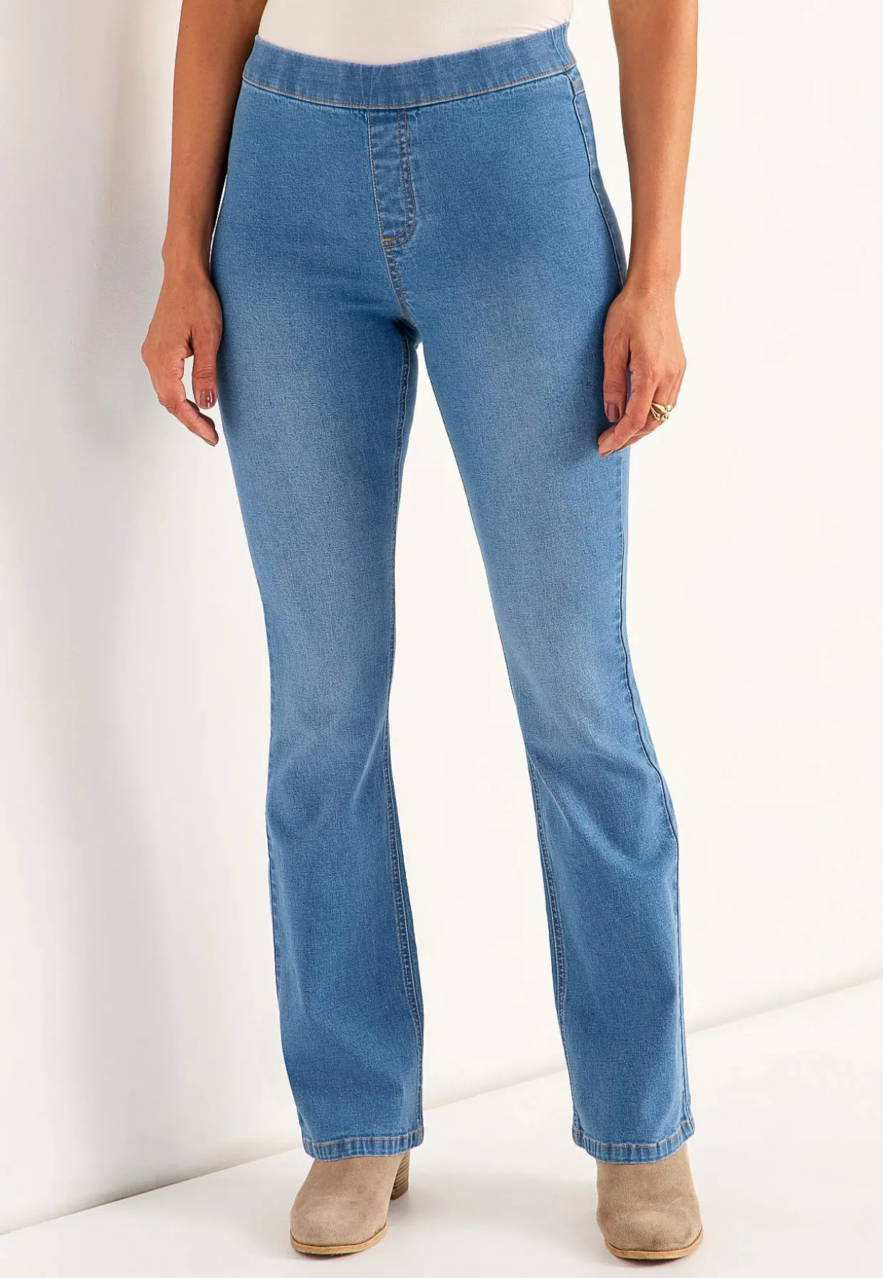 Joustavat, bootcut jeggingsit - pituus