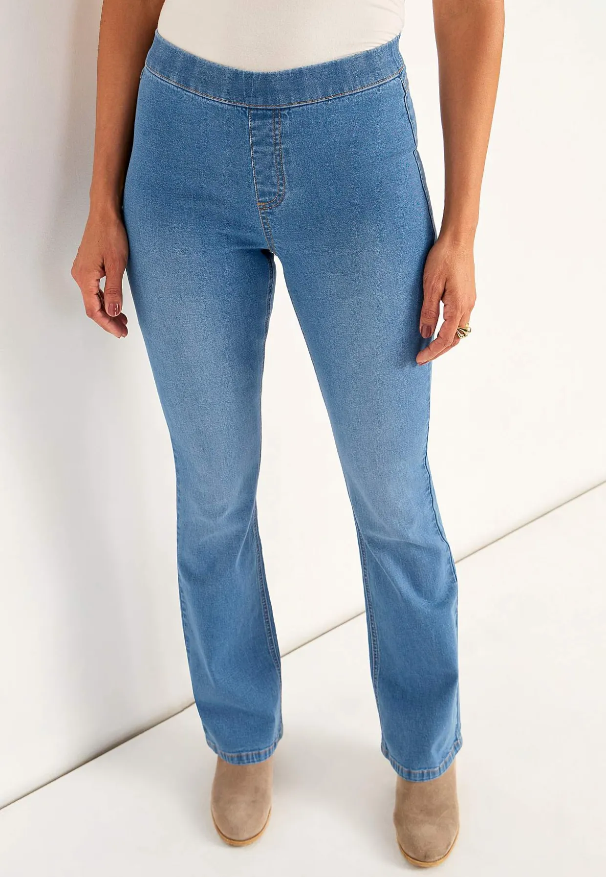 Joustavat, bootcut jeggingsit - pituus