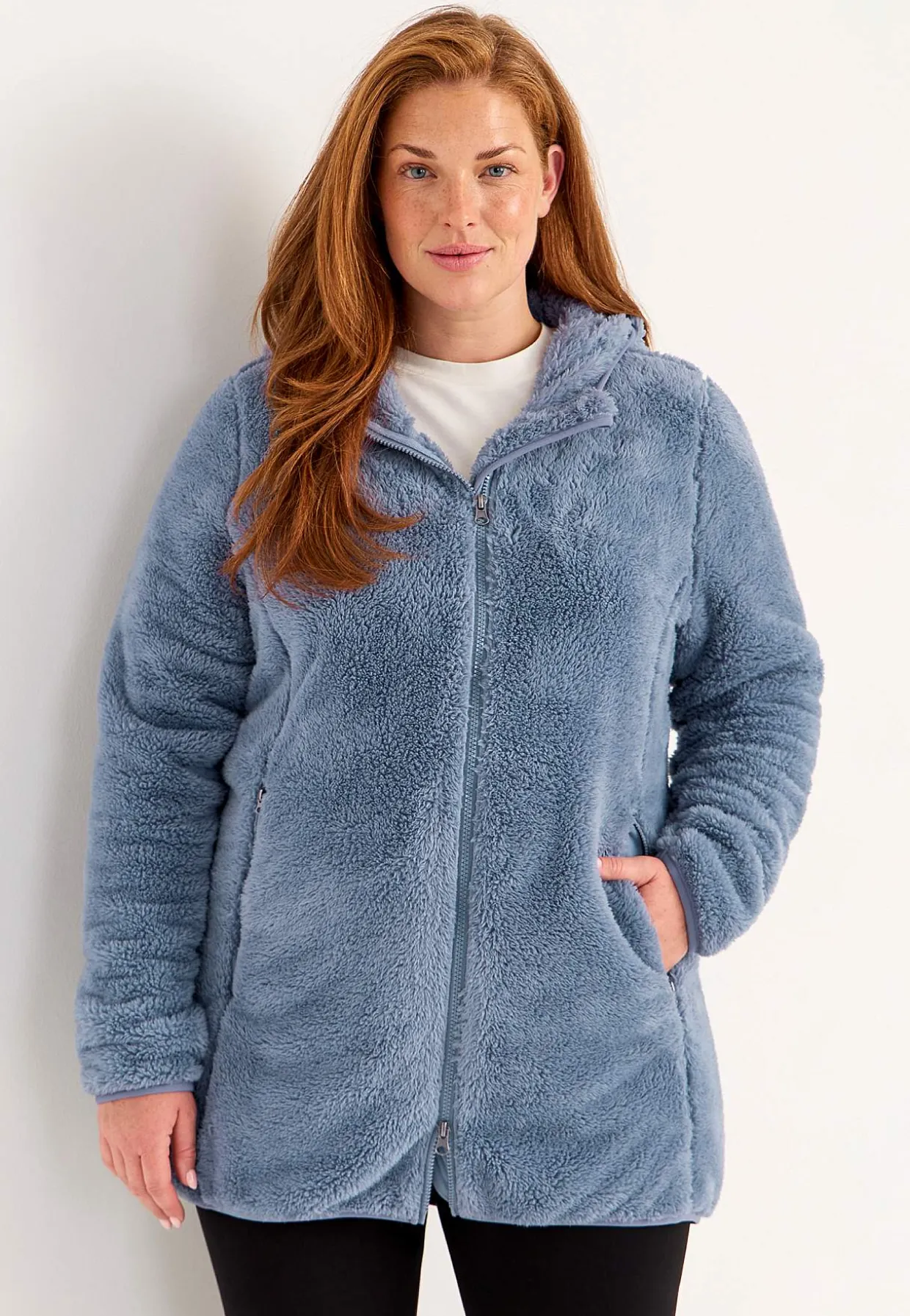 Kodikas fleece-takki hupulla