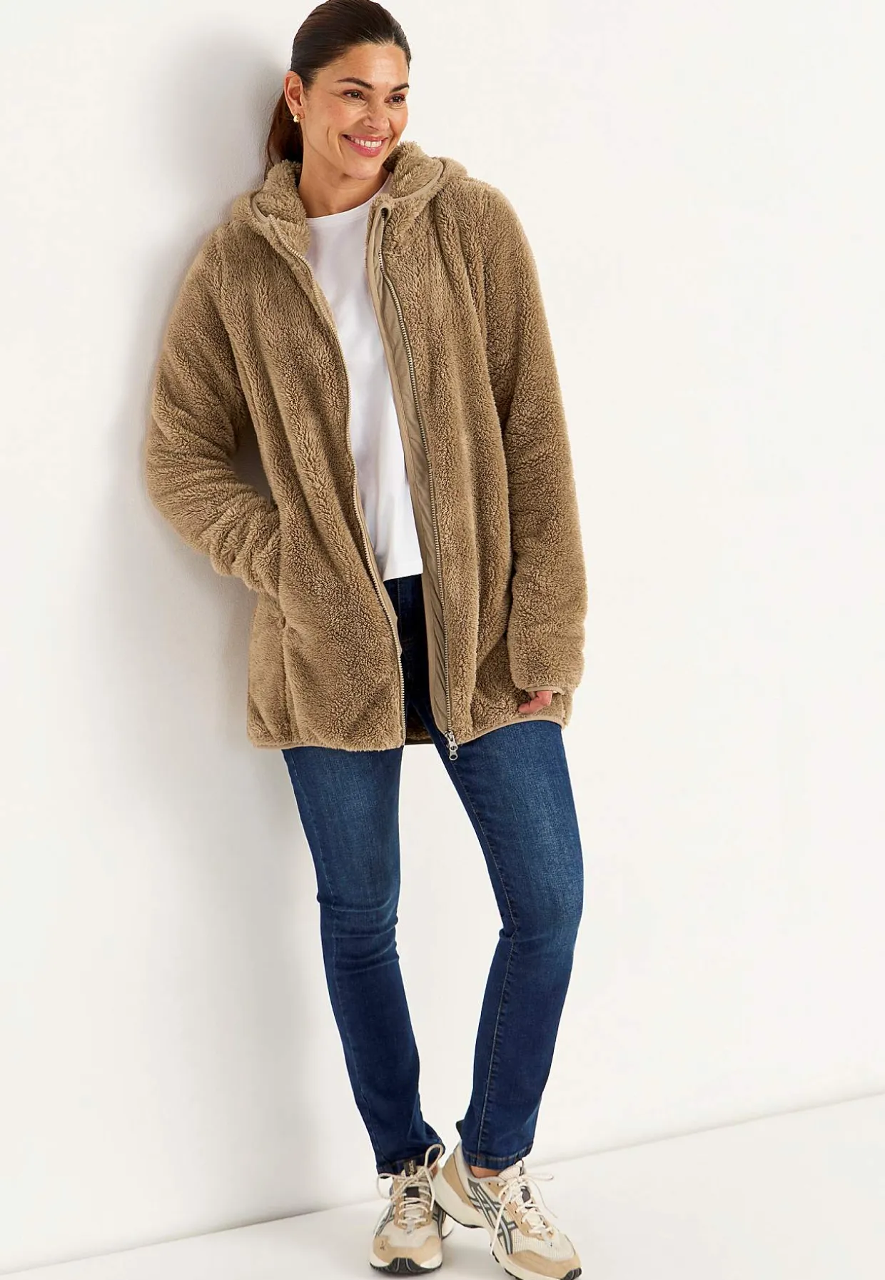 Kodikas fleece-takki hupulla