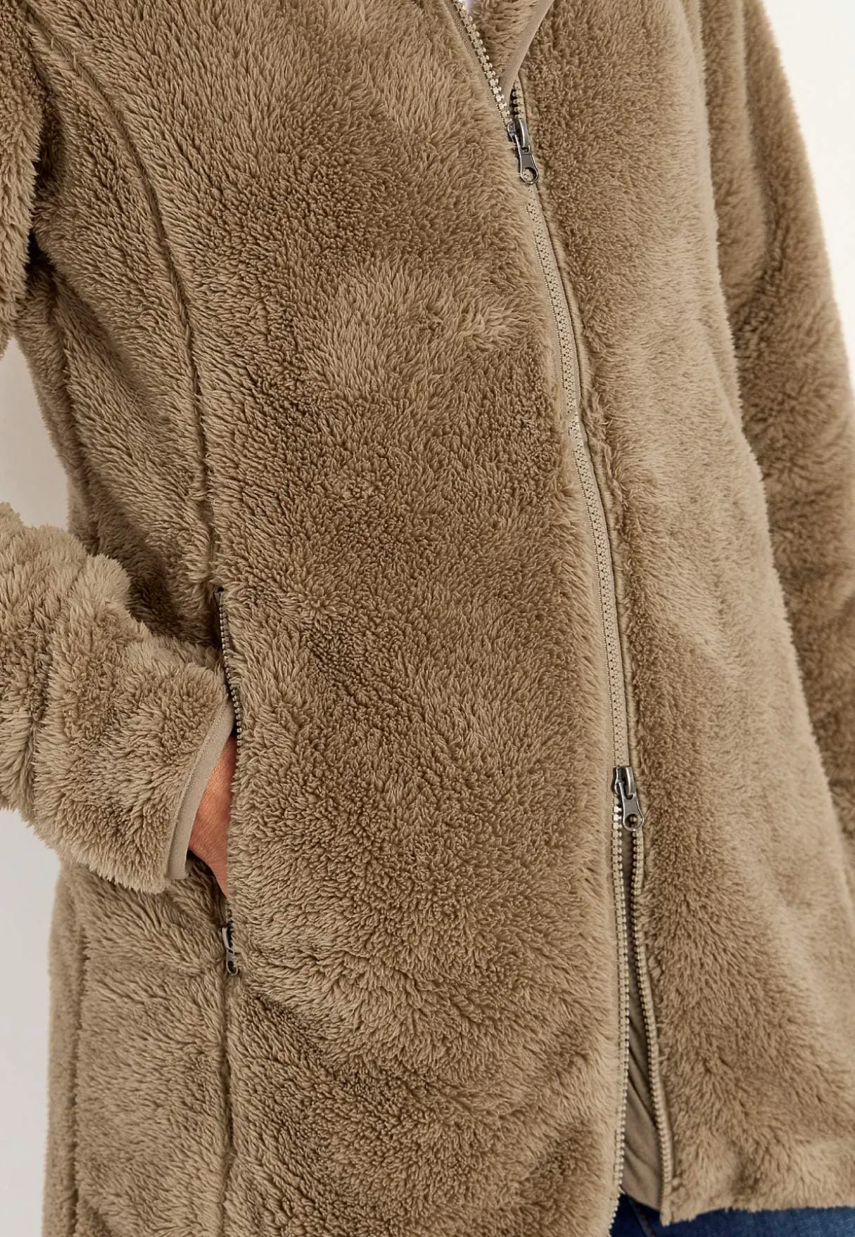 Kodikas fleece-takki hupulla