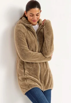 Kodikas fleece-takki hupulla