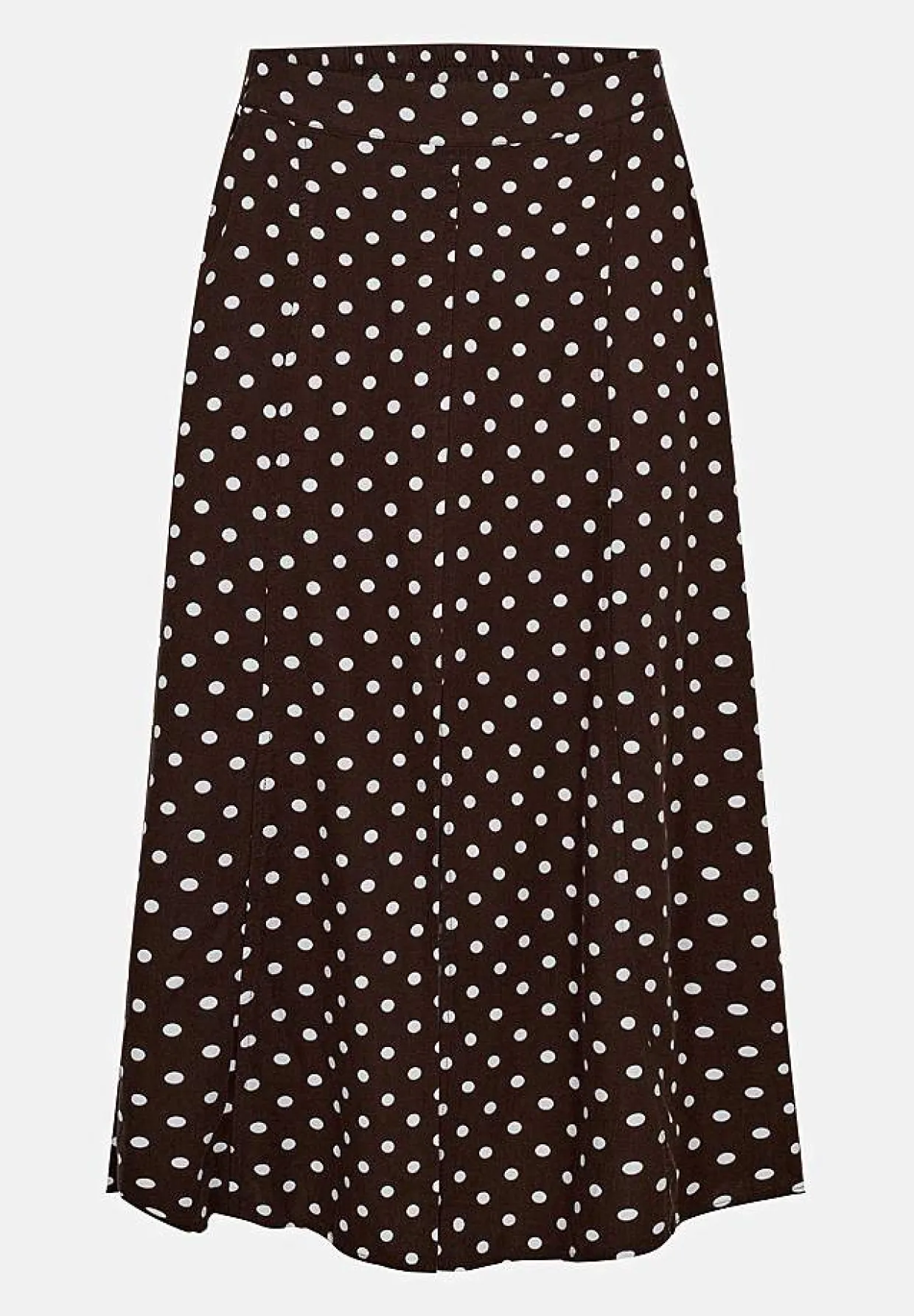 Kudottu, pilkullinen hame taskuilla