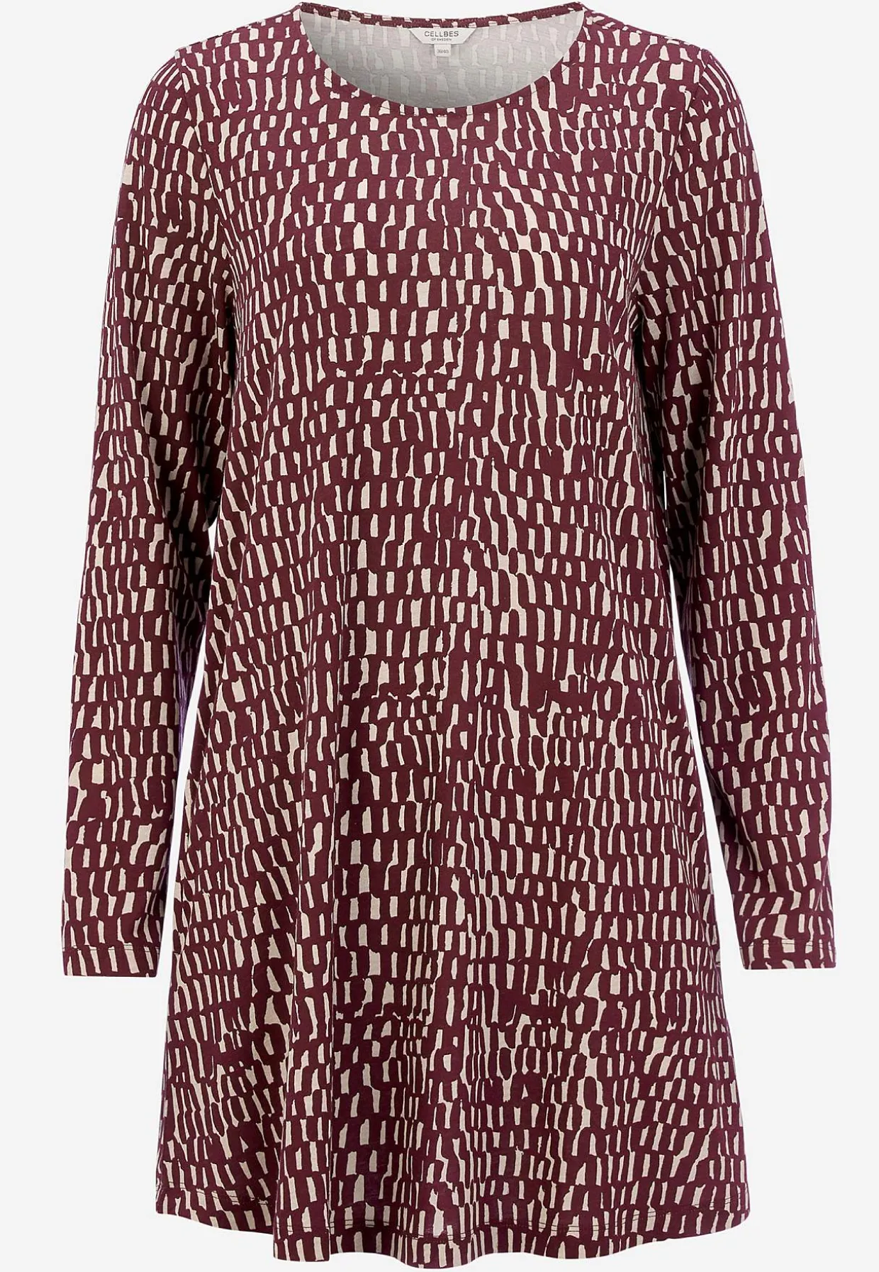 Kuviollinen trikootunika taskuilla