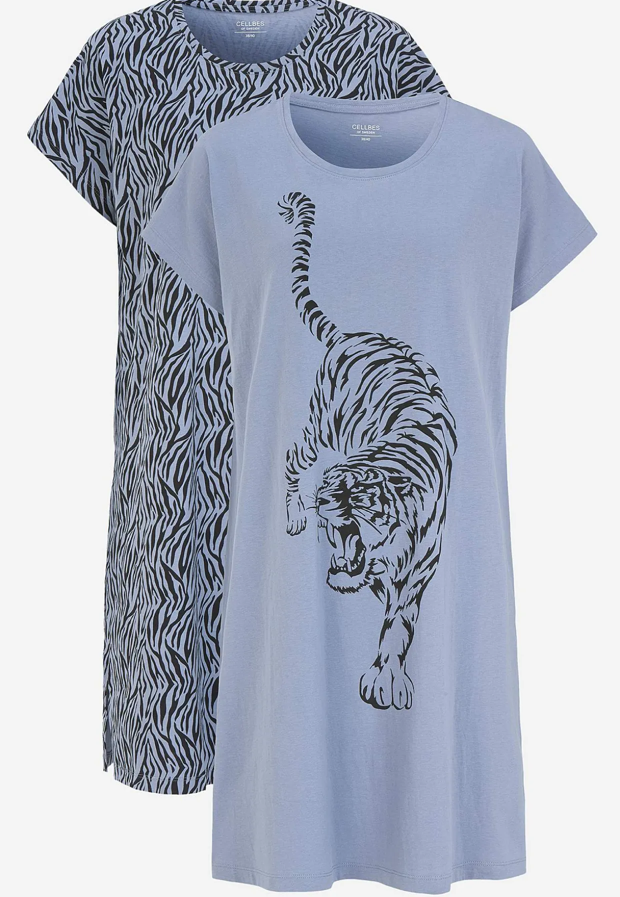 Kuviollinen yömekko puuvillasta 2 kpl/pakkaus