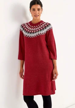 Neulottu, jacquard-kuvioinen mekko