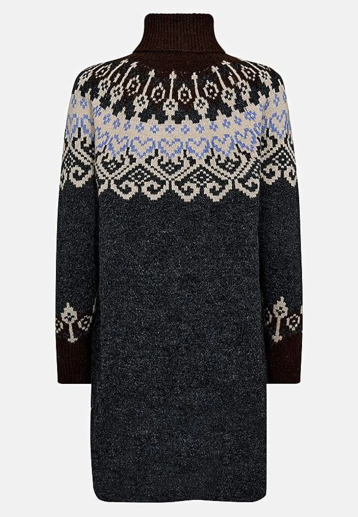 Neulottu mekko jacquard-kuviolla