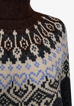 Neulottu mekko jacquard-kuviolla