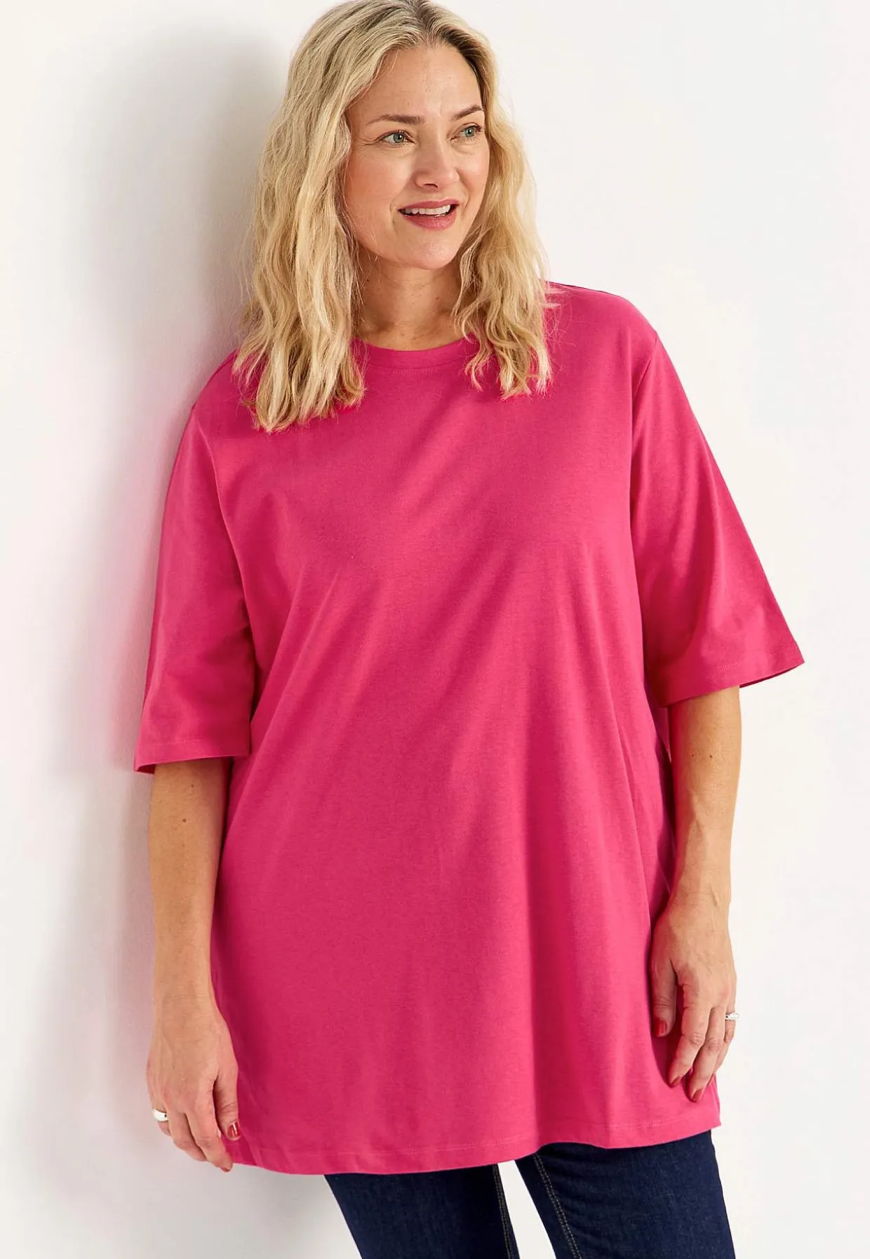 Trikootunika raskaasta puuvillajersey-kankaasta