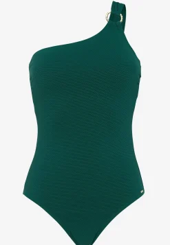 Uimapuku paljaalla olkapäällä ja sommitelmalla